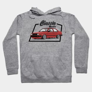 Car sedan in classic mode red Hoodie